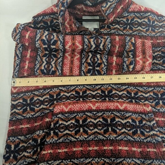 American Eagle Fleece Aztec 1/4 Zip Collar Sweater Pullover XS Multicolor Orange - Picture 10 of 11